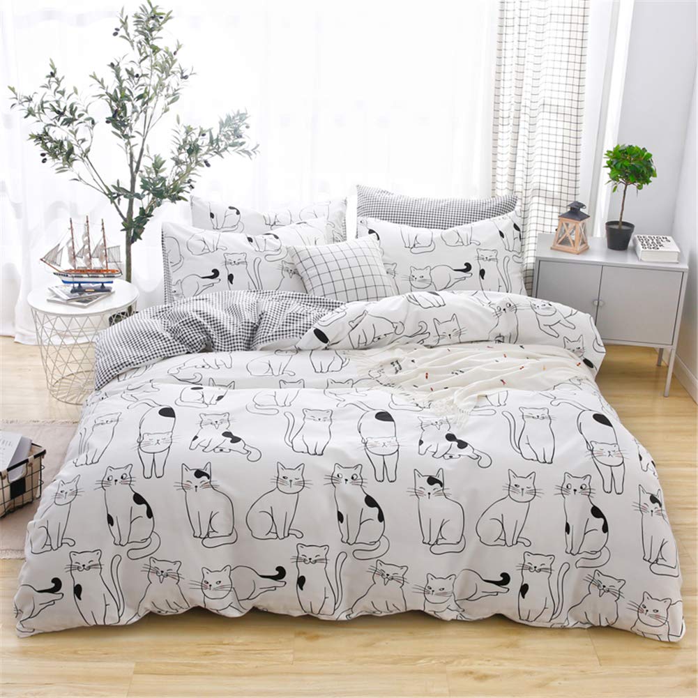 LAYENJOY Leopard Duvet Cover Set Queen 100% Cotton Black Grey Cheetah Print on White Bedding 1 Safari Comforter Cover Full with Zipper Ties 2 Pillowcases for Kids Teens Boys Girls Women