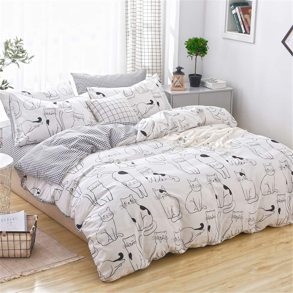 LAYENJOY Leopard Duvet Cover Set Queen 100% Cotton Black Grey Cheetah Print on White Bedding 1 Safari Comforter Cover Full with Zipper Ties 2 Pillowcases for Kids Teens Boys Girls Women