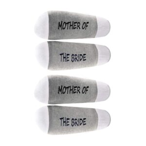 levlo wedding gift mother of the bride socks mother of the groom gift bridal party socks mother in law gift (2 pairs/set-mid calf-1-mother of bride)