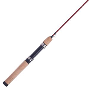 berkley 5’ cherrywood hd spinning rod, one piece spinning rod, 1-4lb line rating, ultra light rod power, fast action, 1/32-1/8 oz. lure rating,red