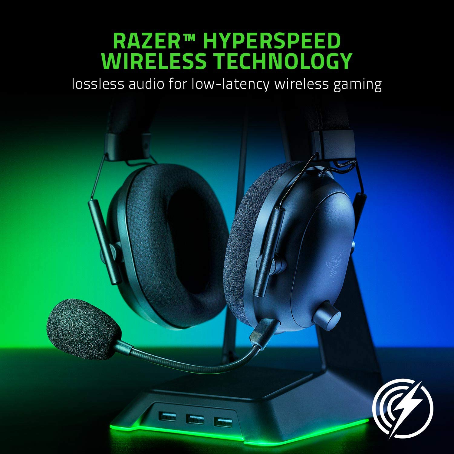 Razer Blackshark V2 Pro - Wireless Premium Esports Headset (Triforce 50mm Drivers, HyperClear Supercardioid Mic, Advanced Passive Noise Cancellation, Memory Foam Ear Cushion) Black