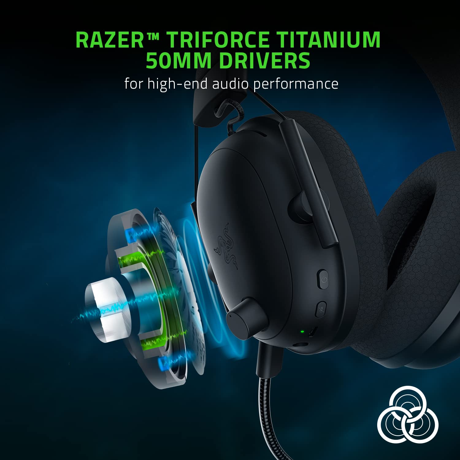 Razer Blackshark V2 Pro - Wireless Premium Esports Headset (Triforce 50mm Drivers, HyperClear Supercardioid Mic, Advanced Passive Noise Cancellation, Memory Foam Ear Cushion) Black