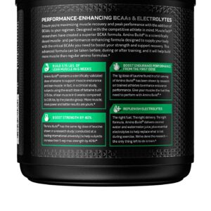 BCAA Amino Acids + Electrolyte Powder, MuscleTech Amino Build, 7g of BCAAs + Electrolytes, Support Muscle Recovery, Build Lean Muscle & Boost Endurance, Tropical Twist (40 Servings)