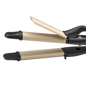 1.25 Inch Hair Straightener and Curler 2 in 1 Curling Iron & Flat Iron Tourmailine Ceramic, 275℉-425℉ Temperature Adjust, Dual Voltage Travel Use