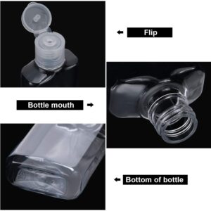 50 Pieces Clear Empty Travel Bottles 30 ml/ 1 oz Flip Cap Empty Container Portable Refillable Flip-top Bottles for Travel Outdoor Camping Business Trip