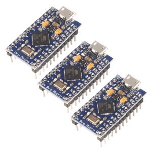 ACEIRMC Pro Micro for Atmega32U4 5V 16MHz Bootloadered IDE Micro USB Pro Micro Development Board Microcontroller Compatible for Pro Micro Serial Connection with arduino Pin Header (3pcs)