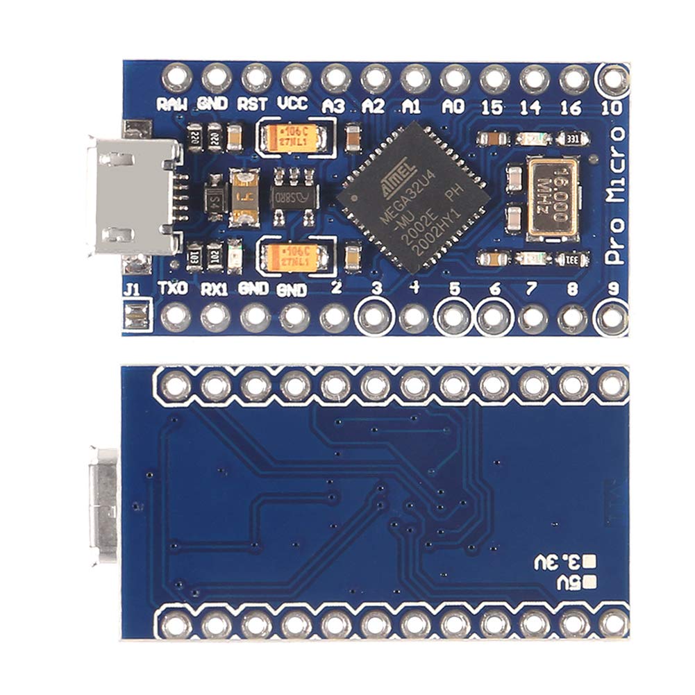 ACEIRMC Pro Micro for Atmega32U4 5V 16MHz Bootloadered IDE Micro USB Pro Micro Development Board Microcontroller Compatible for Pro Micro Serial Connection with arduino Pin Header (3pcs)