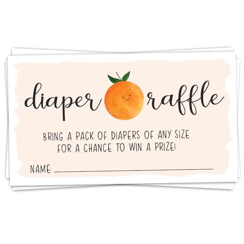 50 Little Cutie Diaper Raffle Tickets for Baby Shower - Invitation Inserts - Gender Neutral