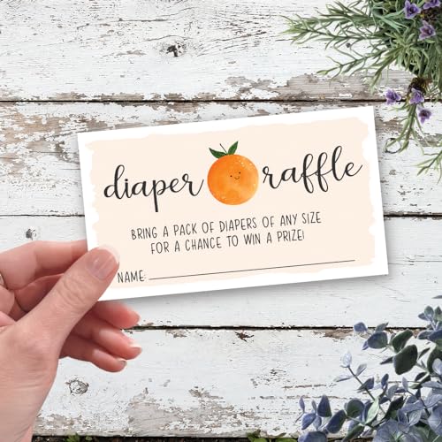 50 Little Cutie Diaper Raffle Tickets for Baby Shower - Invitation Inserts - Gender Neutral