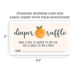 50 Little Cutie Diaper Raffle Tickets for Baby Shower - Invitation Inserts - Gender Neutral