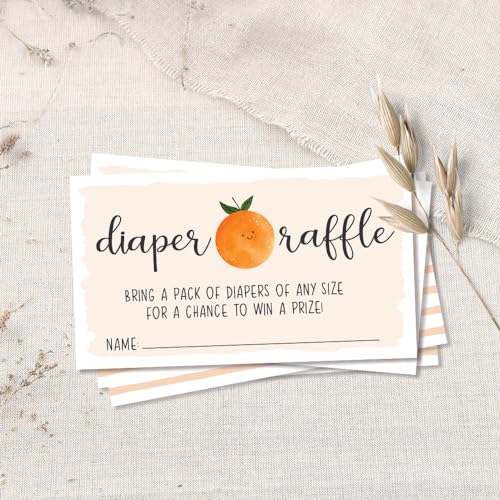 50 Little Cutie Diaper Raffle Tickets for Baby Shower - Invitation Inserts - Gender Neutral