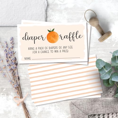 50 Little Cutie Diaper Raffle Tickets for Baby Shower - Invitation Inserts - Gender Neutral