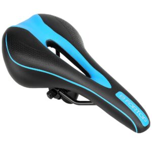 most comfortable bike seat bicycle saddle cushion for men women with mountain bikes road bikes universal riding bike (blue)