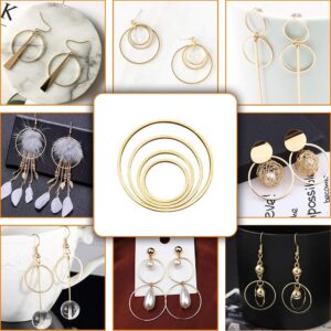 70pcs Earrings Beading Hoop Earring Finding Round Earring Circle Round Beading Hoop Open Bezel Pendant Frame for Jewelry Making