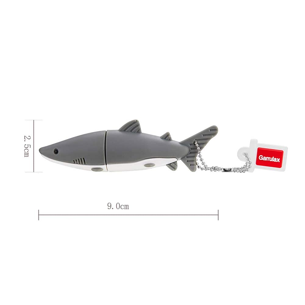 GARRULAX USB Flash Drive, 8GB / 16GB / 32GB USB 2.0 Cute Shape USB Memory Stick Date Storage Pendrive Thumb Drives for Kids Children Collegue Student (64GB, Shark)