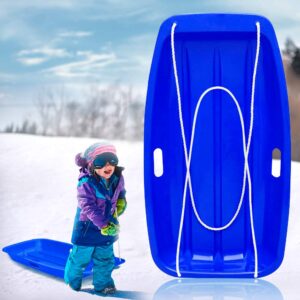 atalawa snow sleds toboggans, sledges & toboggans heavy duty sledge toboggan sleigh sled plastic unisex ski fun board, 1 pack blue