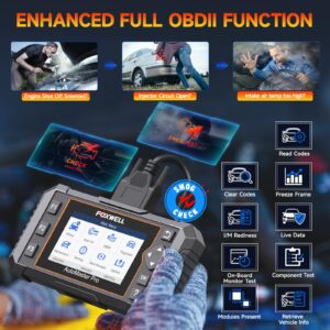 2024 Newest FOXWELL NT614 Elite OBD2 Scanner with 5 Resets ABS Bleeding/SAS Calibration/Oil/EPB/Throttle, Code Reader Scan Tools with Battery Test, ABS SRS Engine Transmission Car Scanner for All Cars