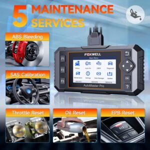 2024 Newest FOXWELL NT614 Elite OBD2 Scanner with 5 Resets ABS Bleeding/SAS Calibration/Oil/EPB/Throttle, Code Reader Scan Tools with Battery Test, ABS SRS Engine Transmission Car Scanner for All Cars