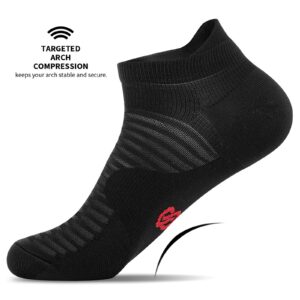 Compression Running Socks For Men and Women (6 Pairs), Ankle Socks with Arch Support, No Show Athletic Socks Low Cut for Running, Cycling, Golf