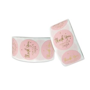 thank you stickers, 2 pack total 1000pcs 1 inch cute stickers for my orders placed shipping boxes small business supplies gift card thank you cool stickers (pink 1'')