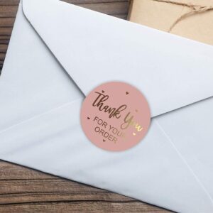 Thank You Stickers, 2 Pack Total 1000pcs 1 Inch Cute Stickers for My Orders Placed Shipping Boxes Small Business Supplies Gift Card Thank You Cool Stickers (Pink 1'')