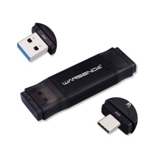 wansenda type c usb c flash drive otg usb 3.1 thumb drive (64gb, black)