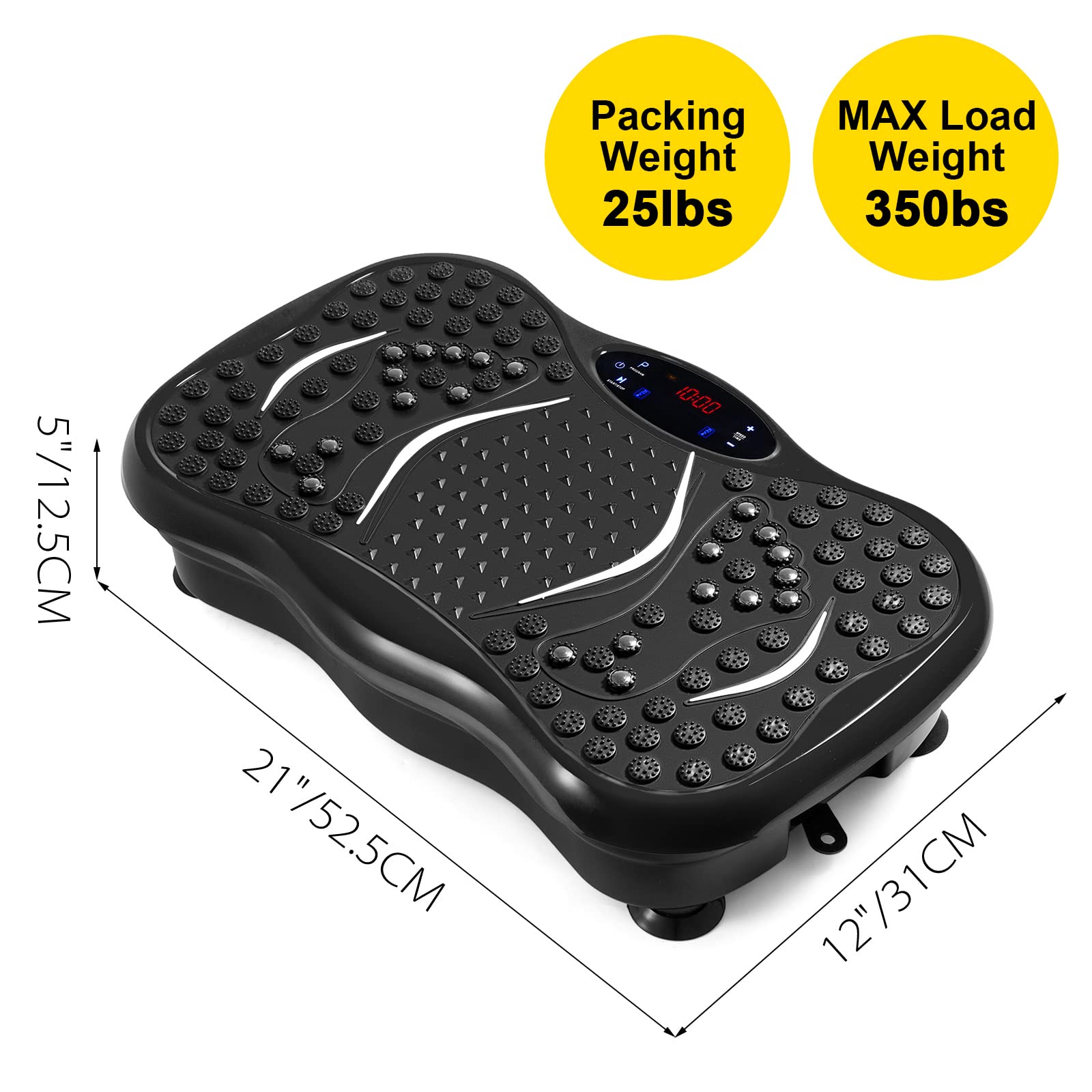 VEVOR Vibration Plate Exercise Machine,Whole Body Exercise Vibration Fitness Platform,350Lbs LCD 3 Levels Massage Remote Bluetooth USB Music Intelligent Watch, Fitness Vibration Machine