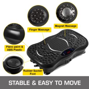 VEVOR Vibration Plate Exercise Machine,Whole Body Exercise Vibration Fitness Platform,350Lbs LCD 3 Levels Massage Remote Bluetooth USB Music Intelligent Watch, Fitness Vibration Machine