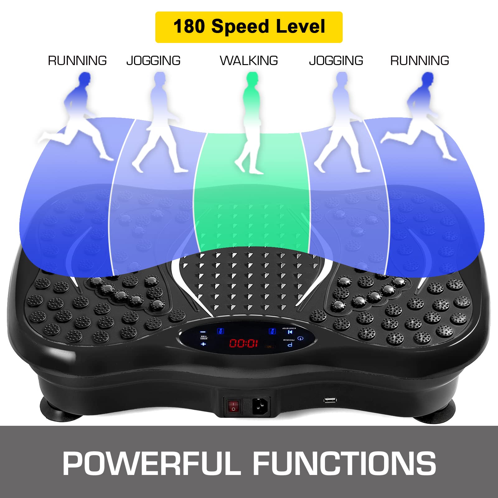 VEVOR Vibration Plate Exercise Machine,Whole Body Exercise Vibration Fitness Platform,350Lbs LCD 3 Levels Massage Remote Bluetooth USB Music Intelligent Watch, Fitness Vibration Machine