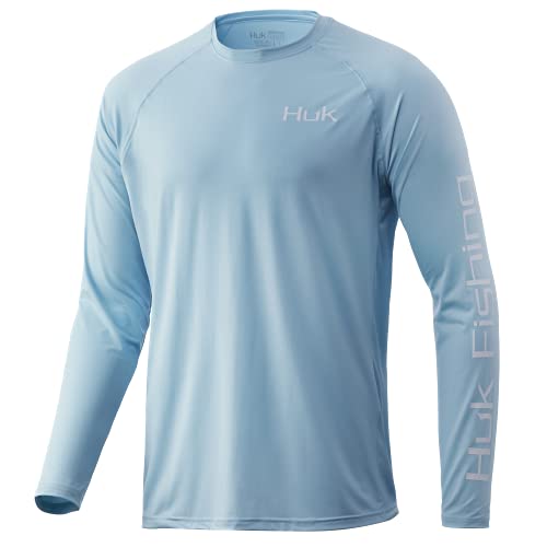 HUK Men's Pursuit Long Sleeve Sun Protecting Fishing Shirt, Redfish-Ice Blue, X-Large