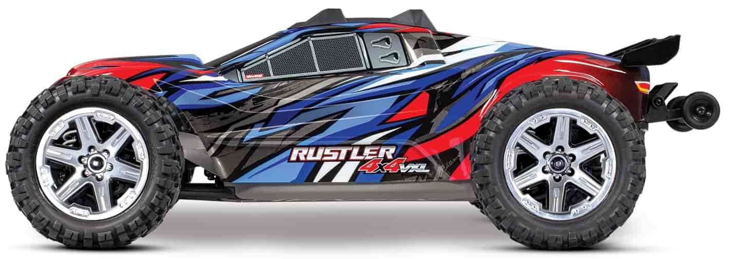 Traxxas 670764BLUE Rustler 4x4 Vxl: 1/10 Scale Stadi