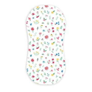 bassinet sheet floral premium organic cotton, cradle and bassinet mattress sheets, breathable and super soft standard fitted sheet for oval, hourglass, and rectangle mattresses (bassinet)