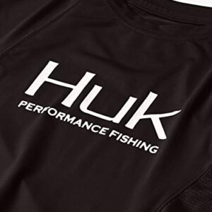 HUK Kids' Pursuit Long Sleeve Sun Protecting Fishing Shirt, Black, X-Large