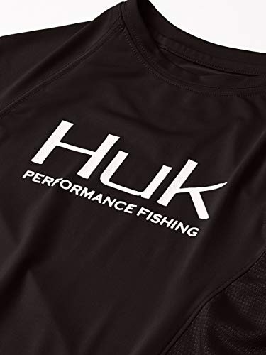 HUK Kids' Pursuit Long Sleeve Sun Protecting Fishing Shirt, Black, X-Large