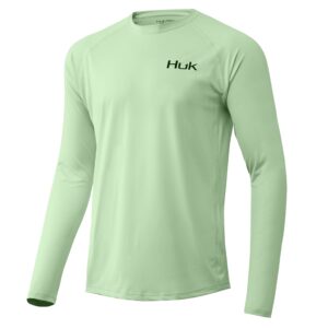 huk men's americana flag pursuit | long sleeve performance fishing shirt with +30 upf sun protection