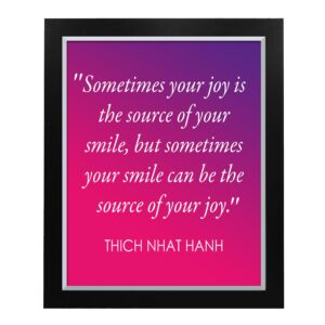 Your Smile Can Be the Source of Your Joy - Thich Nhat Han Quotes Spiritual Wall Art, This Modern Design Wall Art Print Is For Home Decor, Office Decor, Studio Decor, Zen Decor. Unframed - 8 x 10