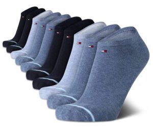 tommy hilfiger men’s socks – lightweight no show socks (10 pack), size 7-12, black/blue