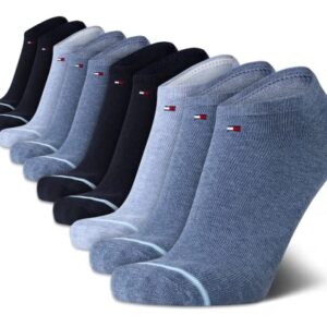 Tommy Hilfiger Men’s Socks – Lightweight No Show Socks (10 Pack), Size 7-12, Black/Blue