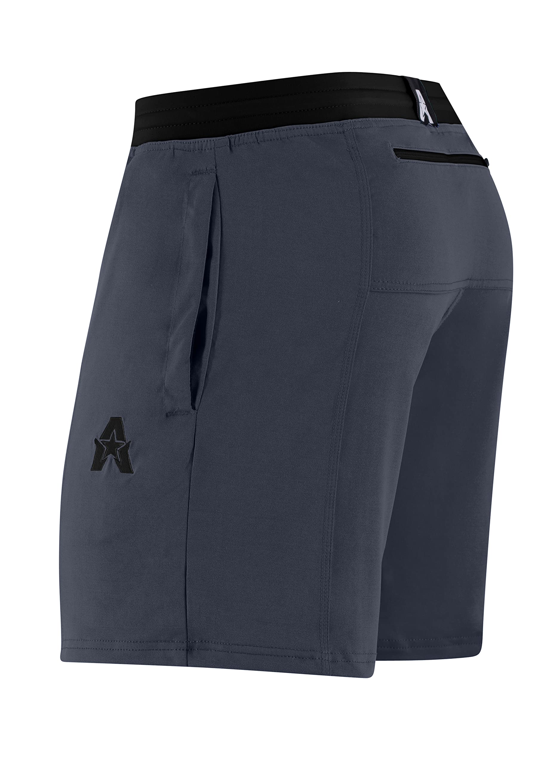 Anthem Athletics Evolflex 7 Inch Men's Workout Shorts - 3 Pocket Short for Running, Athletic & Gym Training - Steel Phenom - Large