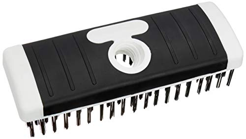 Amazon Basics 6 x 19 Soft Grip, Carbon Steel, Block Wire Brush with Pole Thread, Black, yellow