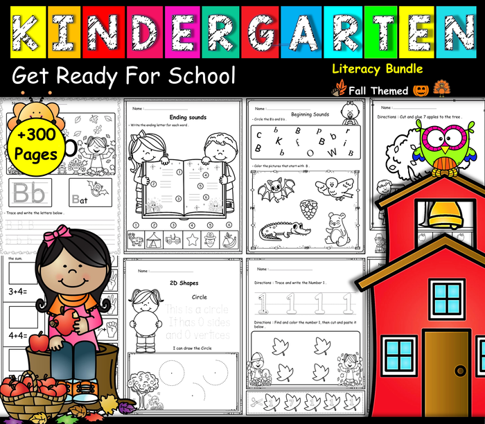 Get Ready for Kindergarten : Literacy Bundle +300 Pages [ Fall Themed ]