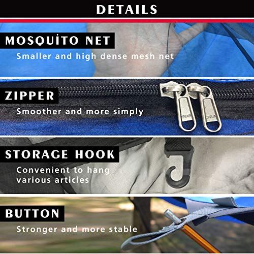 Camping Tree Hammock with Mosquito and Bug Netting - Parachute Lightweight Nylon - Portable Ultralight - for Indoor, Outdoor, Hiking, Camping, Backpacking, Travel, Backyard, Beach