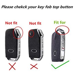 WFMJ Red Carbon Fiber + Silicone Button Remote 4 Buttons Key Fob Cover Case Shell Fob for Kia Stinger K900