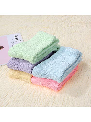 Century Star Anti Slip Athletic Plush Slipper Grip Soft Socks Women Yoga Pilates Soft Warm Cozy Socks For Christmas A 5 Pairs Candy Color One Size