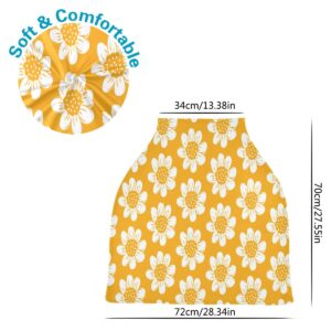 Nursing Cover Breastfeeding Scarf, Tropical Yellow Sunflower Car Seat Covers for Babies Infant Stretchy Soft Breathable Infant Stroller Cover, Carseat Canopy for Girls Boys