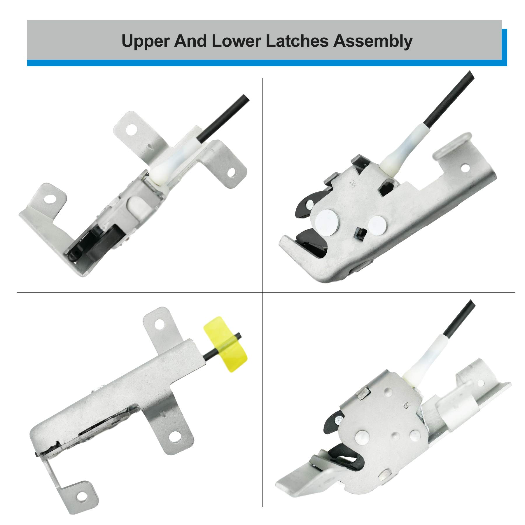 Door Lock Latch & Cable fit for Ford F-150 Extended Cab Pickup ONLY 2004 2005 2006 2007 2008, RH Passenger Upper and Lower Rear Side Latches Assembly, Replace 8L3Z-18264A00-B, 6L3Z-18264A00-B