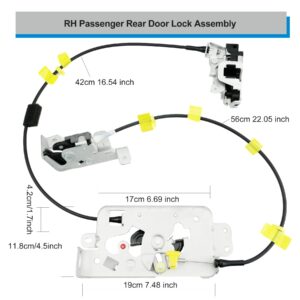 Door Lock Latch & Cable fit for Ford F-150 Extended Cab Pickup ONLY 2004 2005 2006 2007 2008, RH Passenger Upper and Lower Rear Side Latches Assembly, Replace 8L3Z-18264A00-B, 6L3Z-18264A00-B