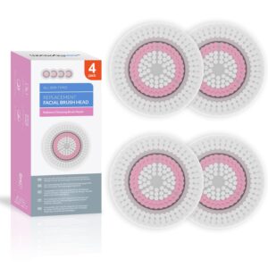 brushmo brush head replacements compatible with clarisonic mia 1, mia 2, mia fit, alpha fit, smart profile uplift and alpha fit, radiance facial 4 pack (radiance)