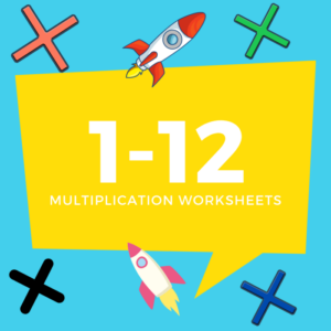 multiplication worksheets speed drills numbers 1-12 rocket theme