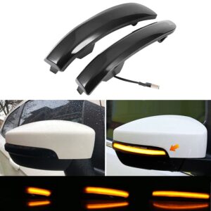 jinfili sequential dynamic led turn signal light side mirror marker lamp accessories compatible with ford escape ecosport 2013-2018,2012-2018 focus st se rs,c-max 2013-2017